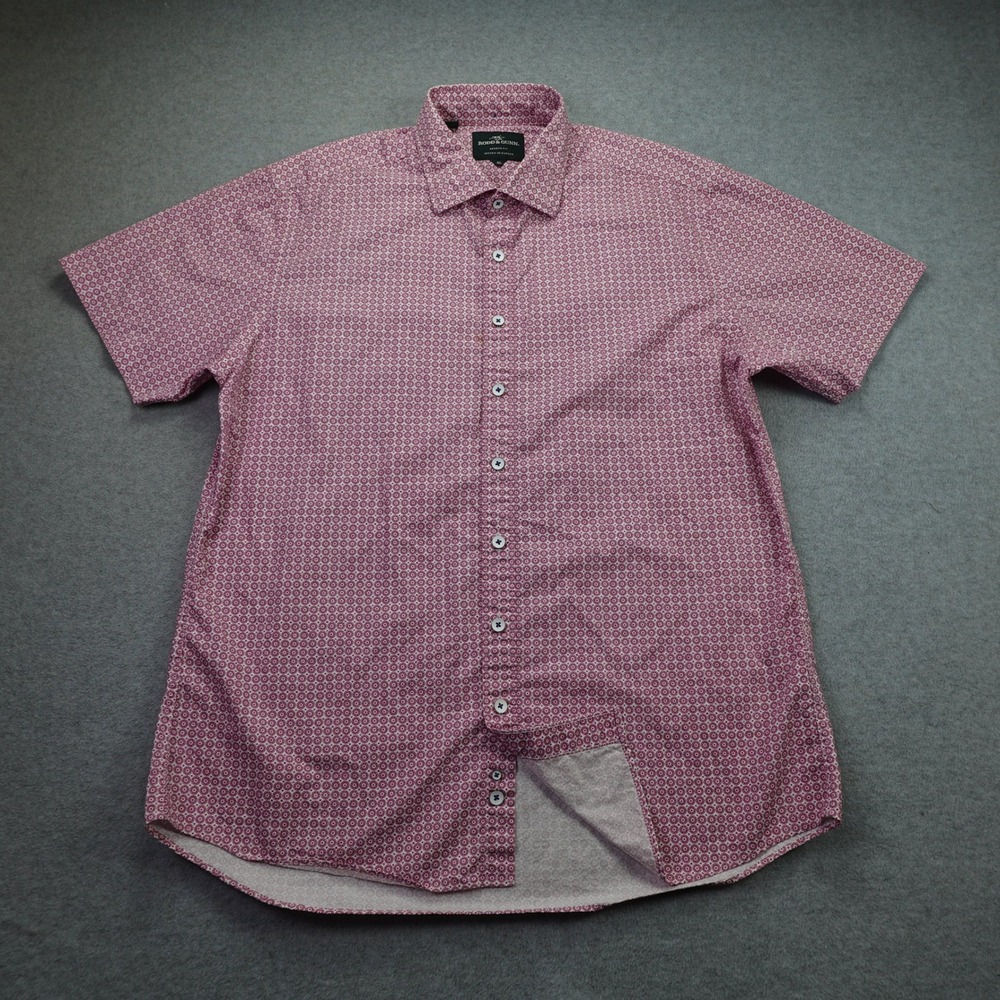 Rodd & Gunn Shirt Mens XL Pink Geometric Sports Fit Casual Button Down